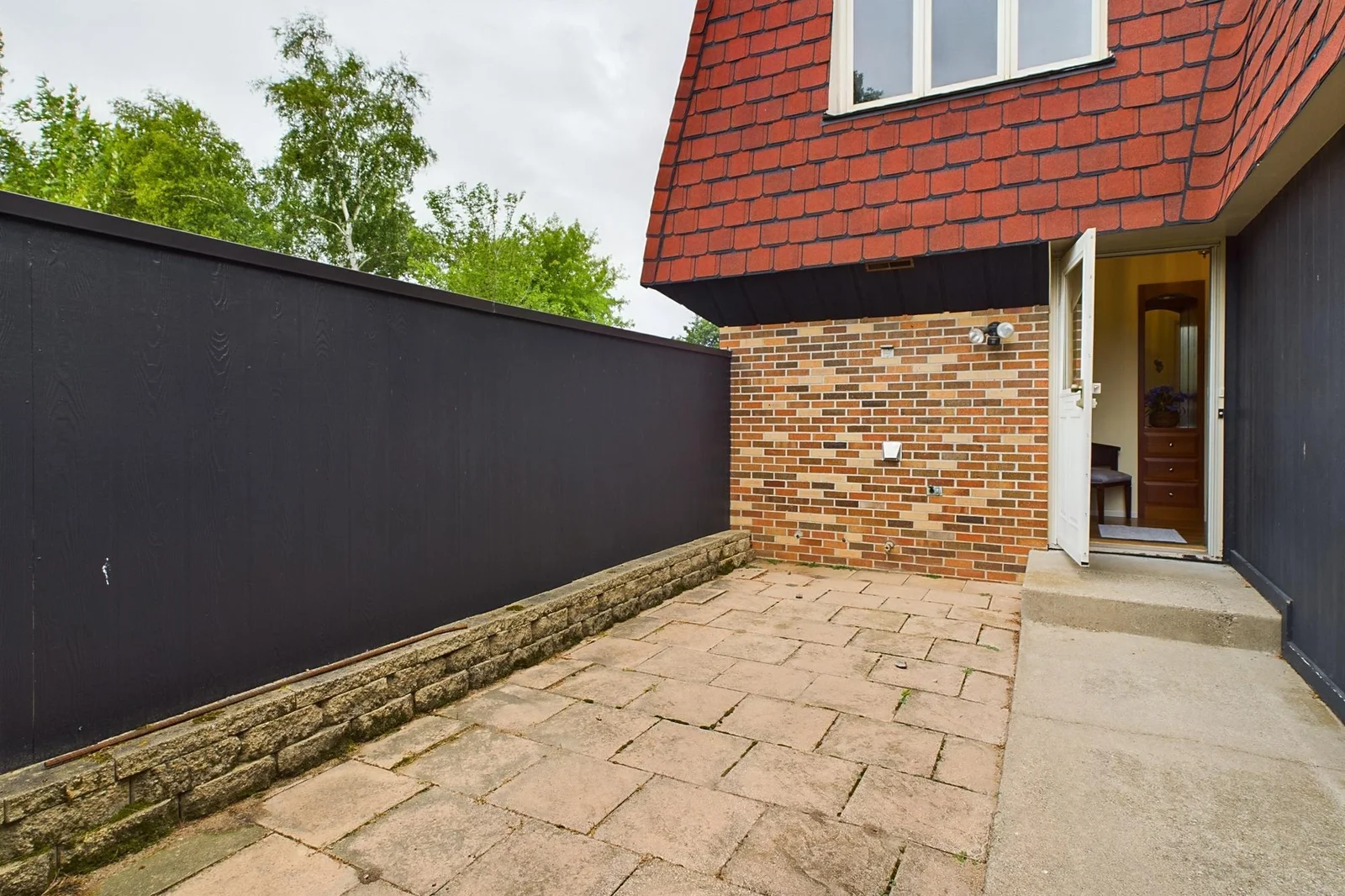 Protected entryway and great spot for grilling out of the wind or parking a bike.
