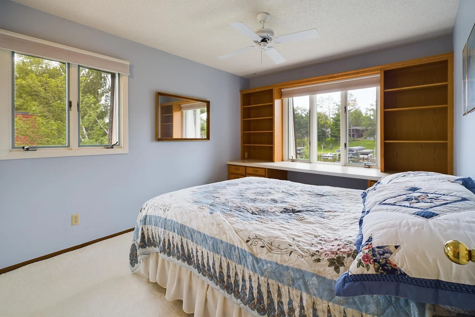 Bedroom overlooking the channel.