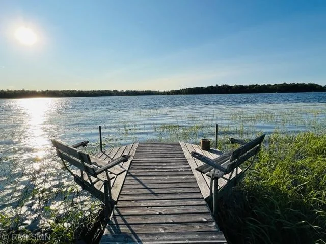 End of dock with benches