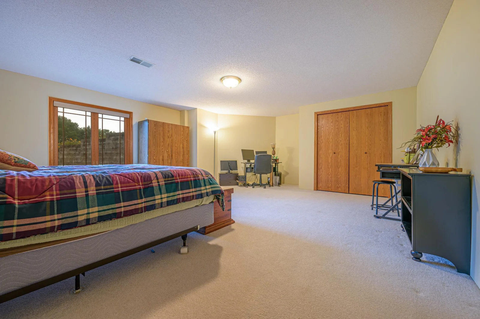 The spacious lower level bedroom.
