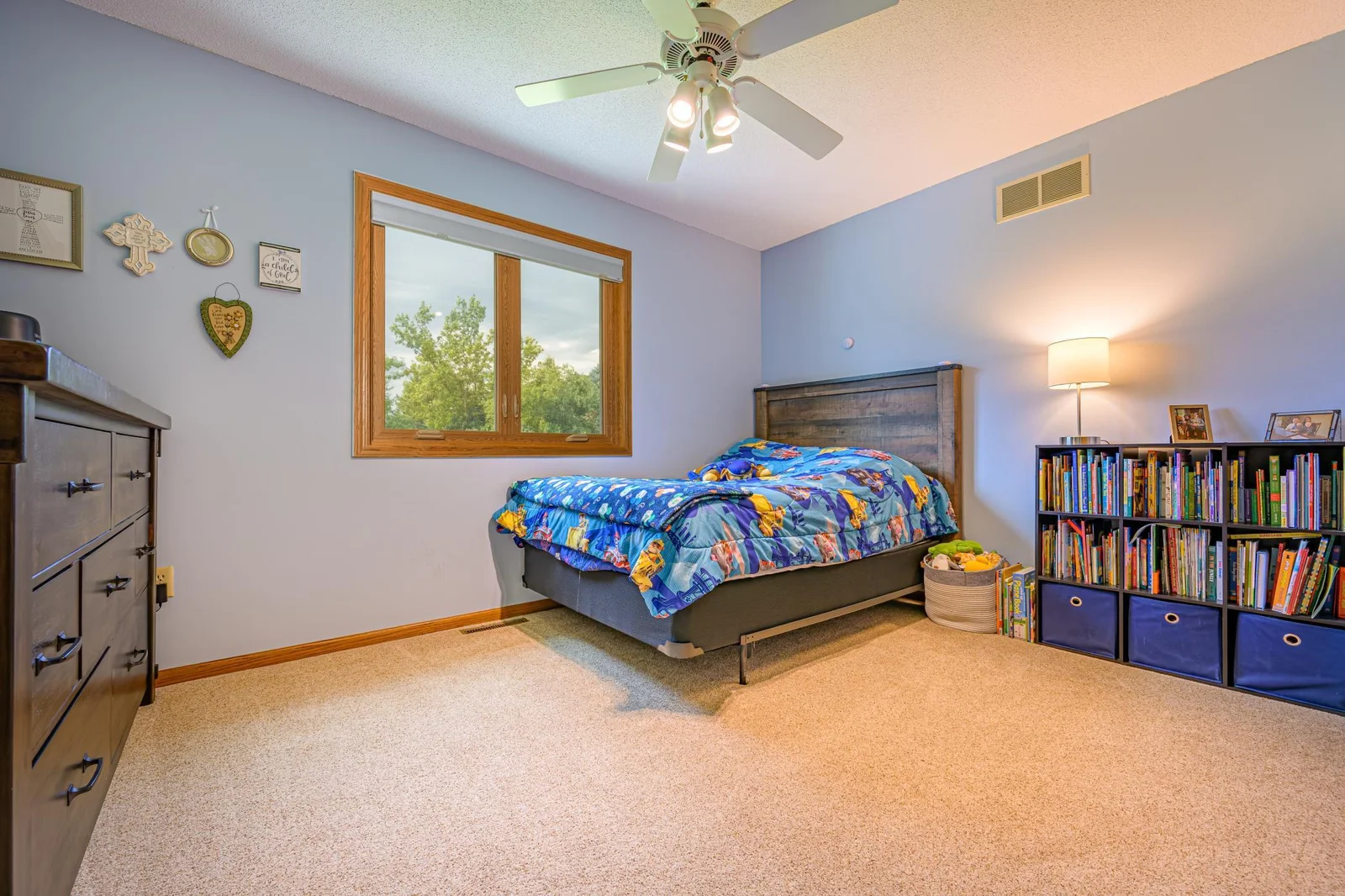 The second of three main floor bedrooms.