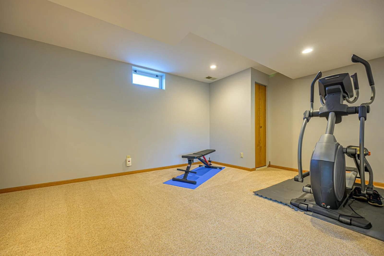 Exercise room in the lower level.