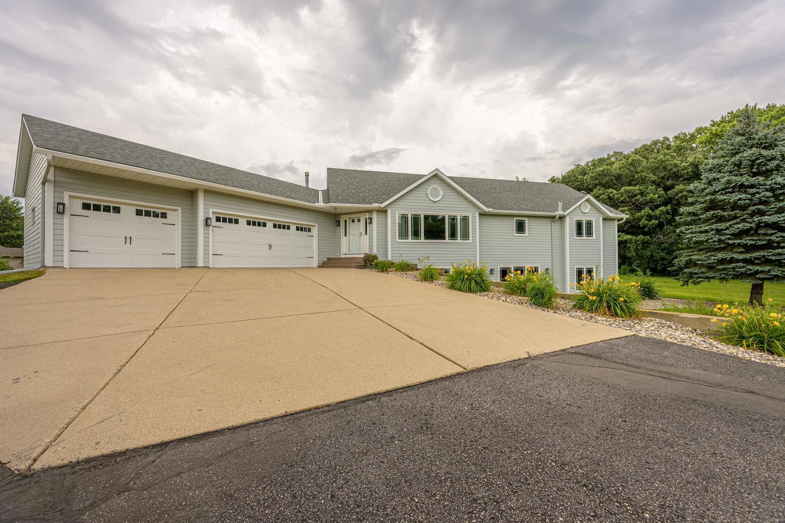 The attached garage is finished and insulated.