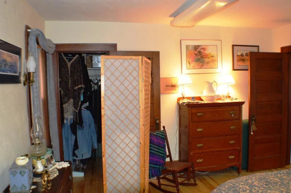 Walk-in closet in the master.