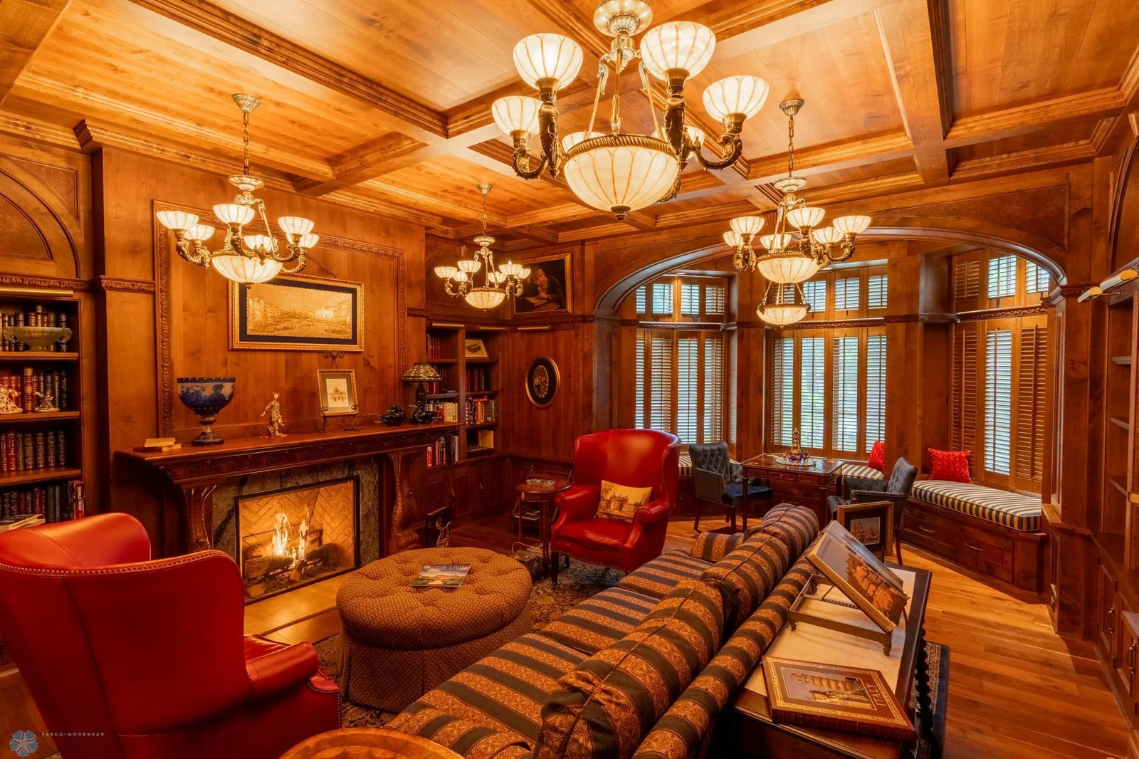 Library w/ Fireplace