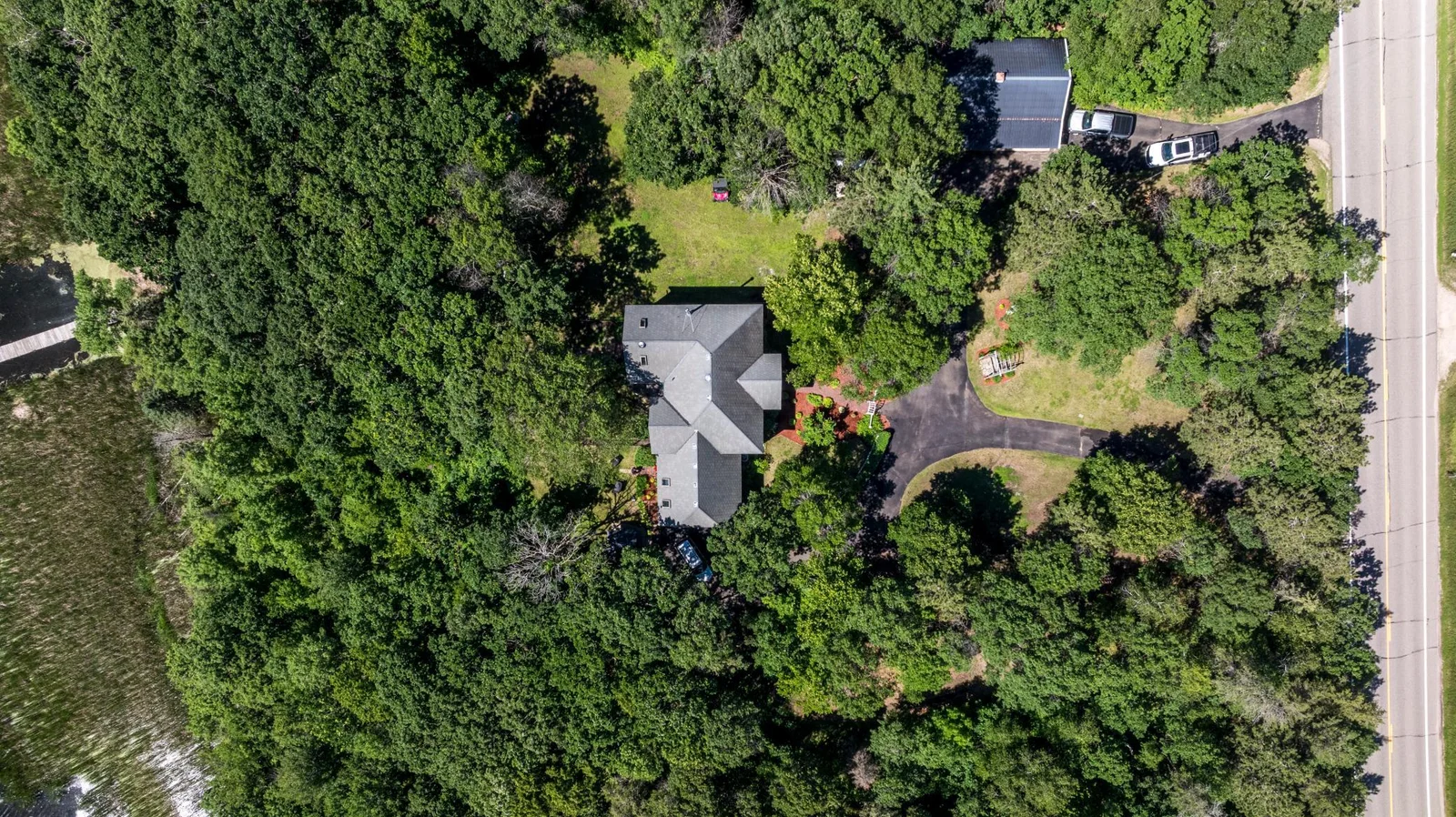 Aerial View of House & Workshop