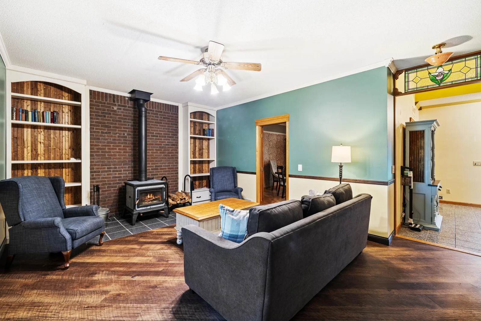 Wood Burning Stove in Living Room
