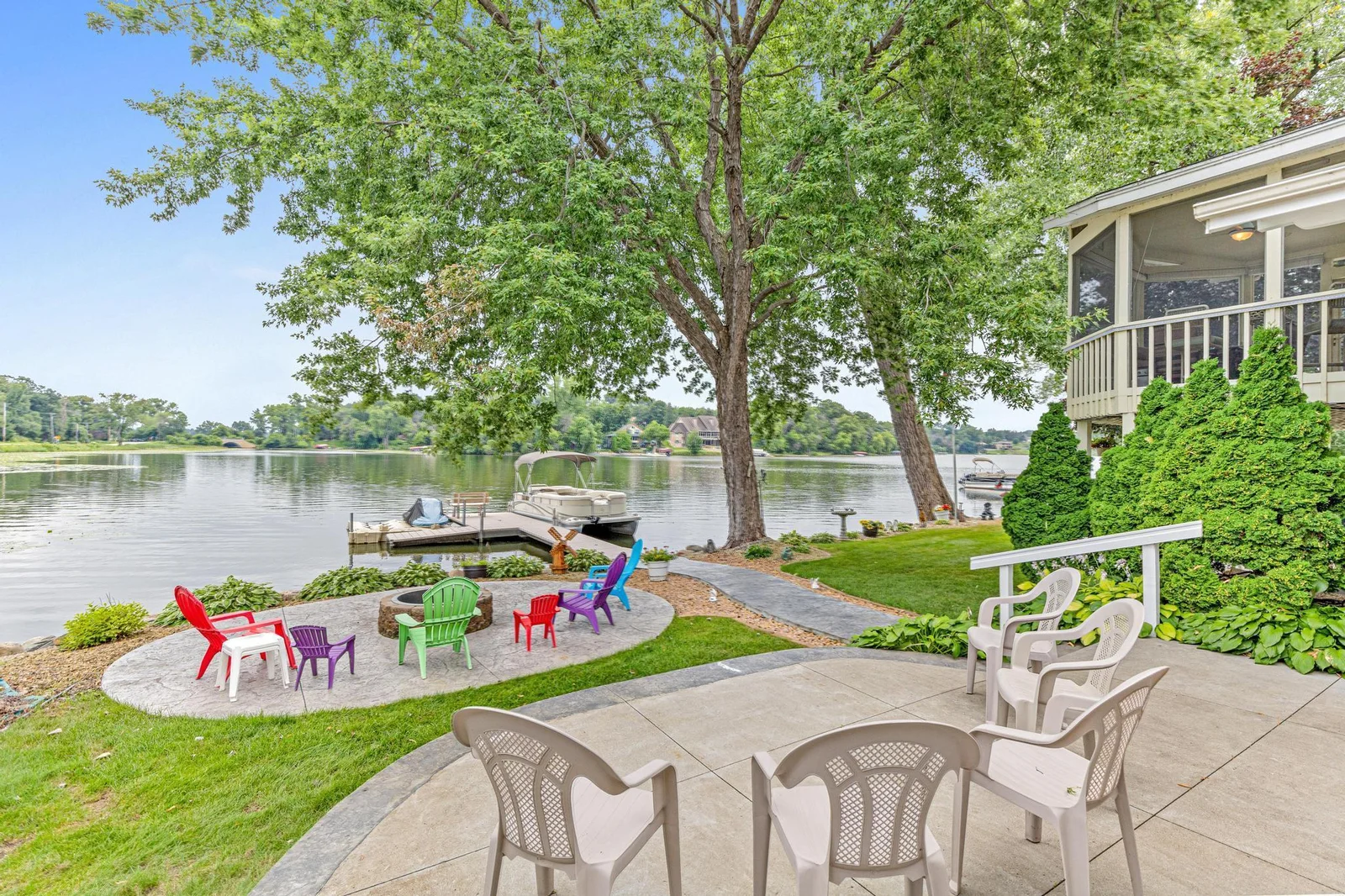 Stamped concrete patios and fire pit added (2018)