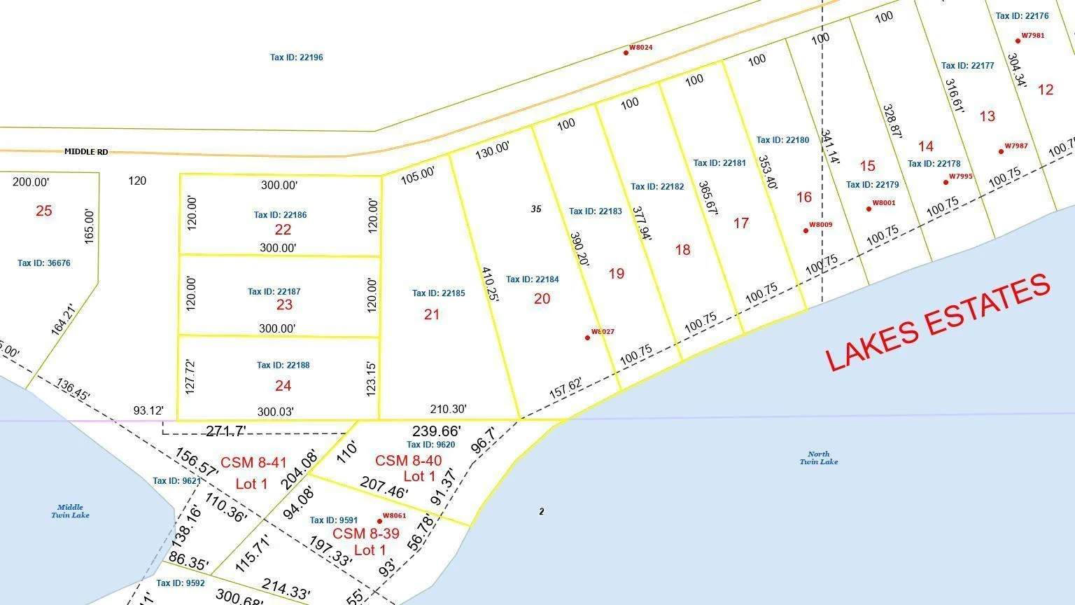 9 total Parcels = 8.76 acres