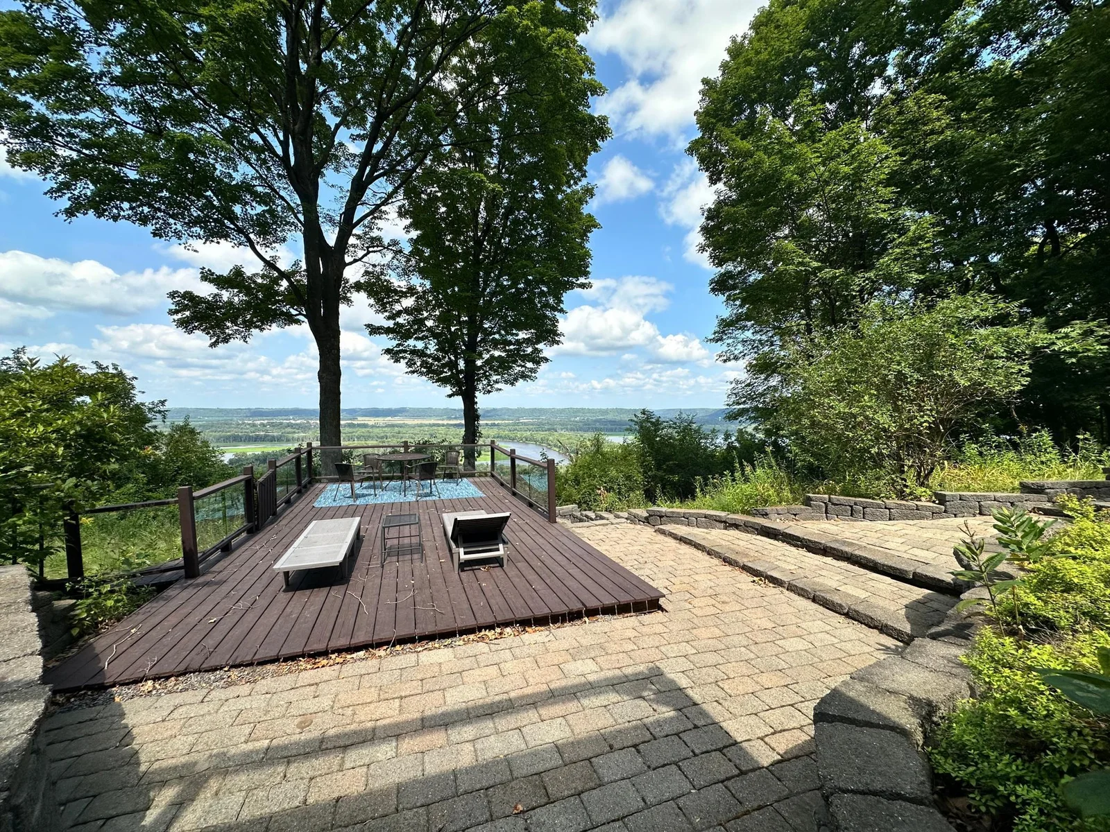 Walk-Out level leads to huge sun Deck overlooking the River Valley