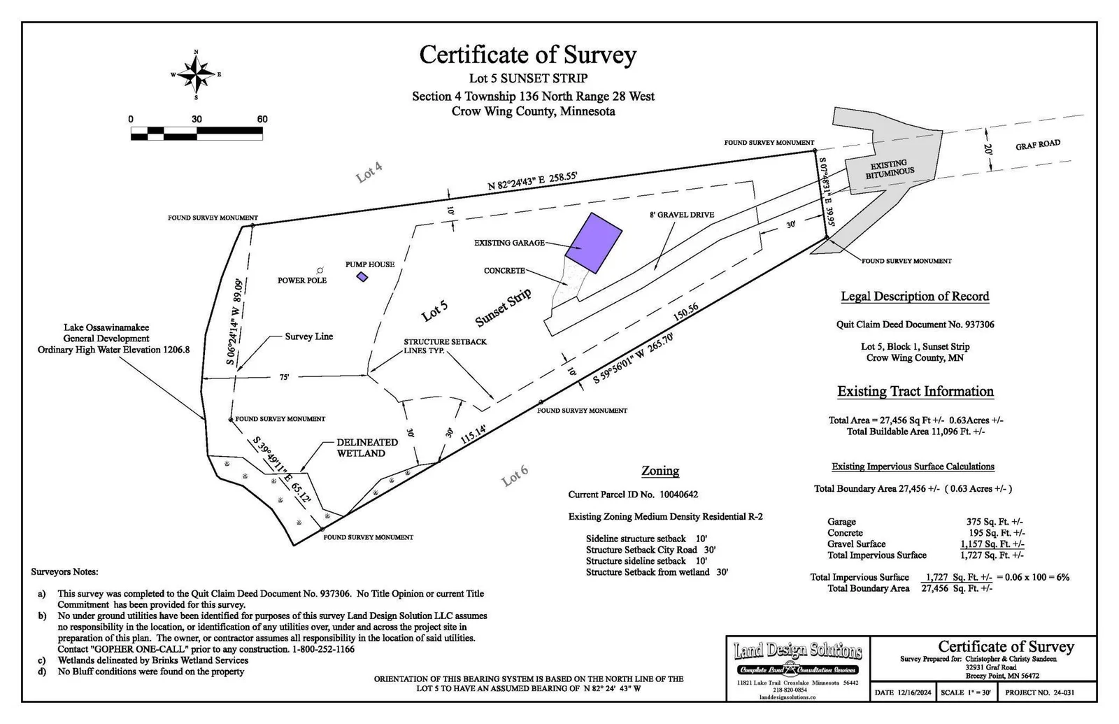 Certificate of Survey 12-16-2024