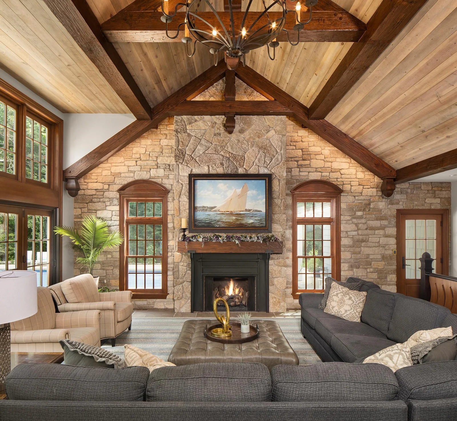 Framed TV over Gas Fireplace