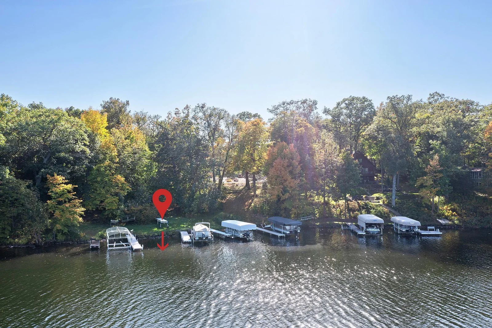 Private dock space on the shared lot