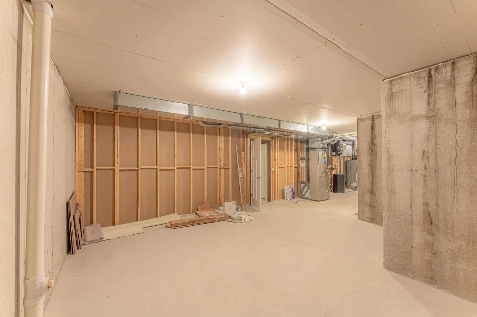 Unfinished space perfect for storage.