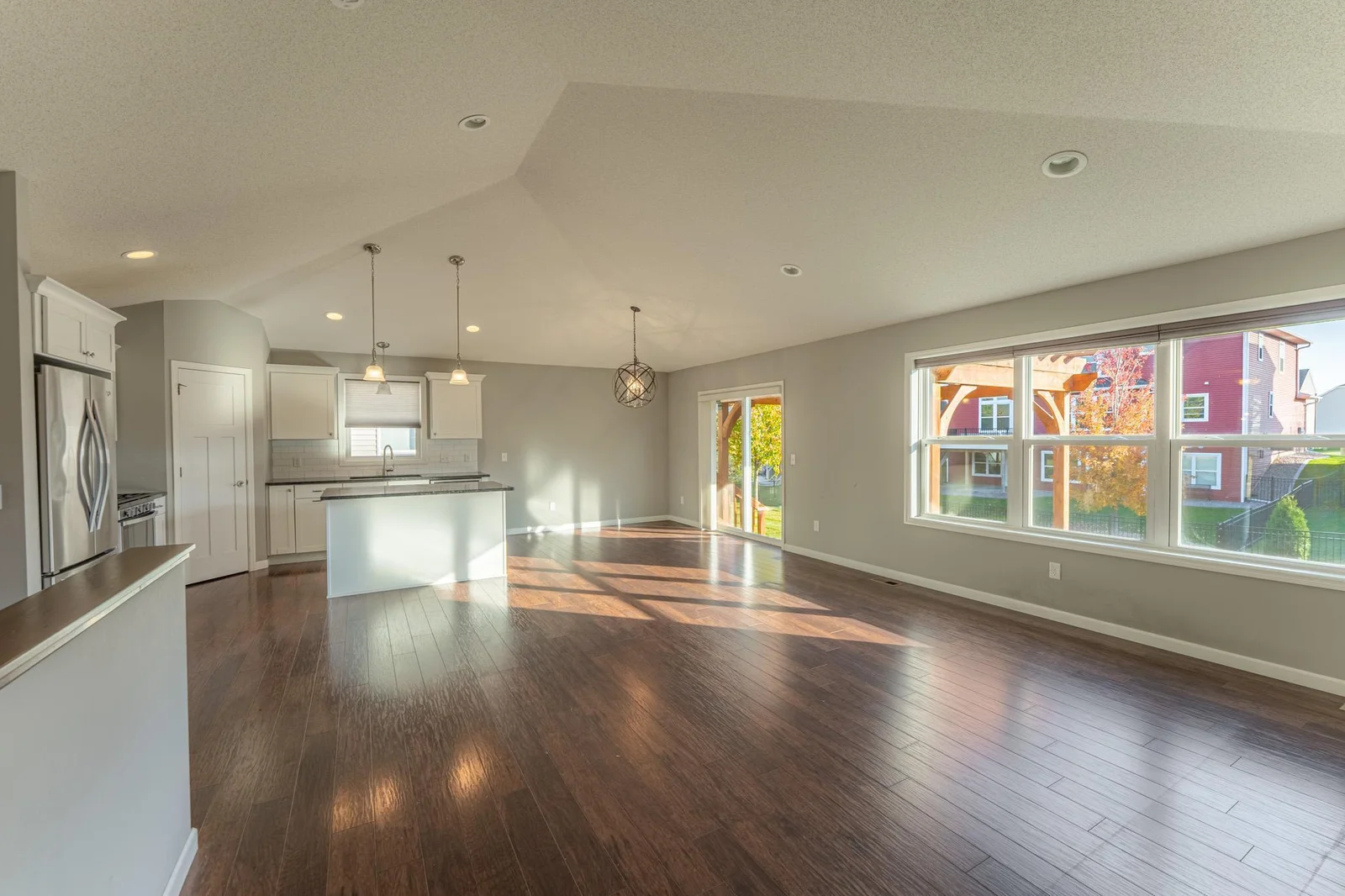 Open floor plan with hardwood floors throughout.