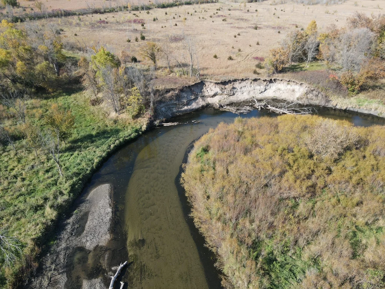 Excellent walleye fishing hole just East of the shed