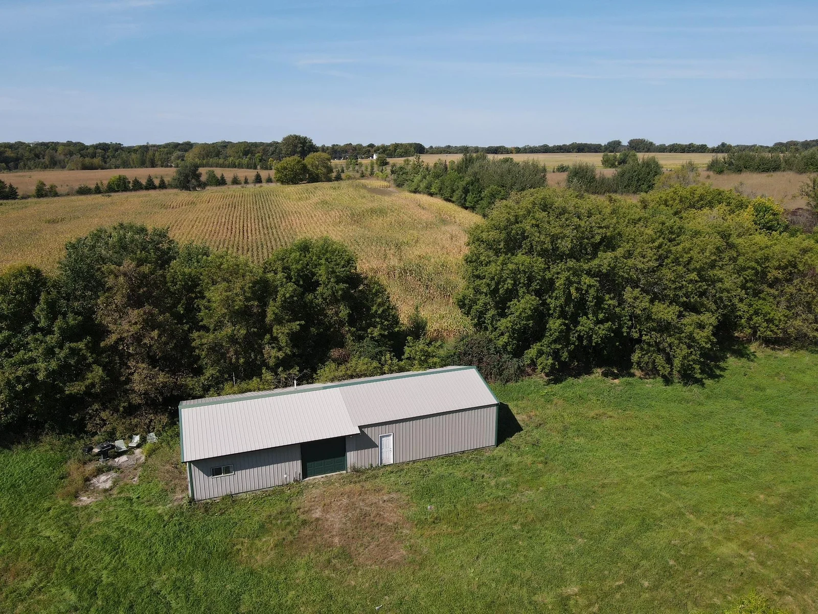 Shed is set just south of the 6 acre corn field