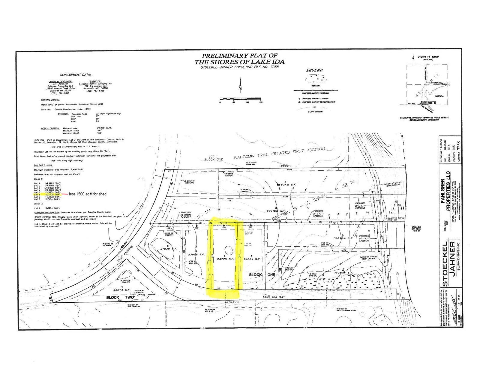 Plat with Building Square Feet