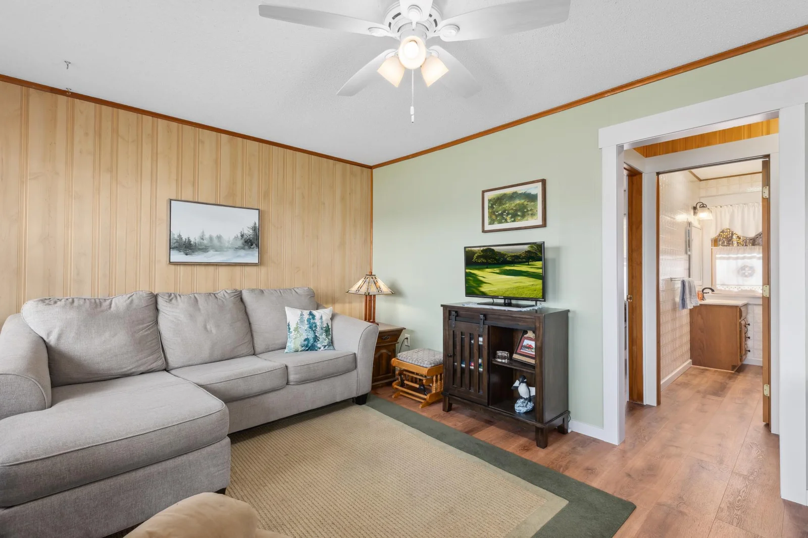 Cozy up in the living room on a rainy day with a book or a good movie.