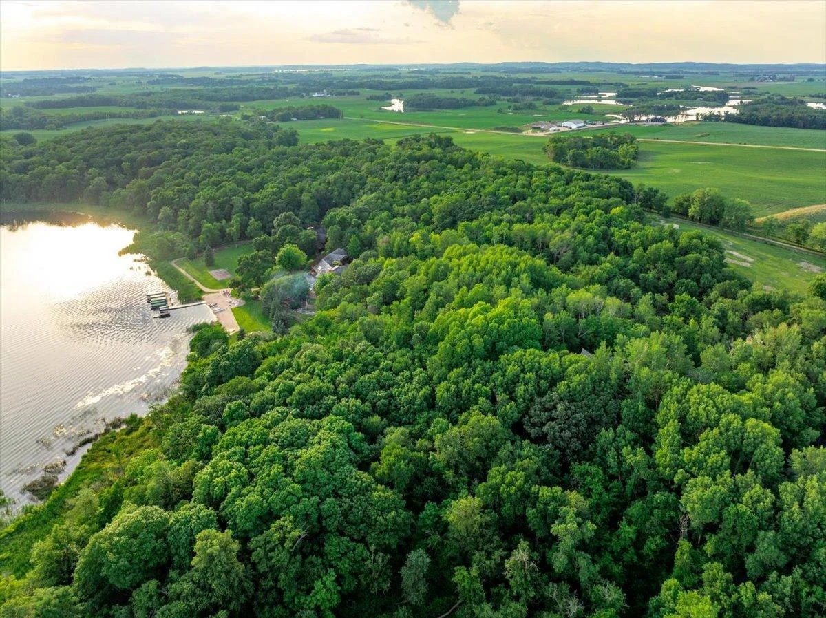 Aerial view from the 15.5 acres looking back at Brentwood Estate