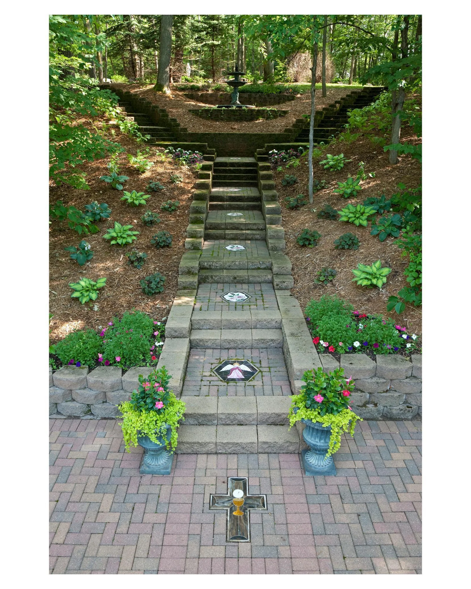 Attention to detail on the path leading up to the Rosary Garden