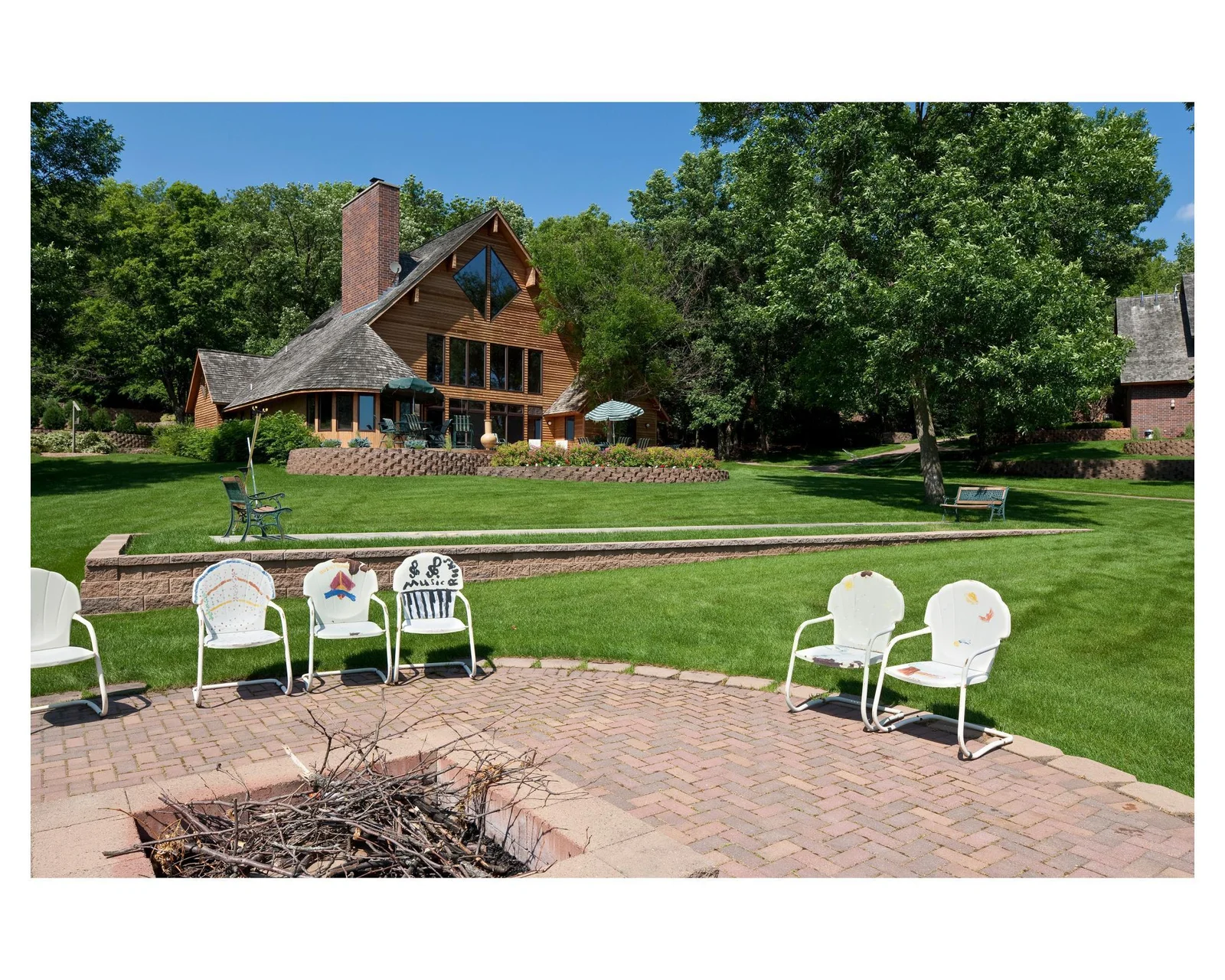 Lakeside firepit in front of the St. Francis House