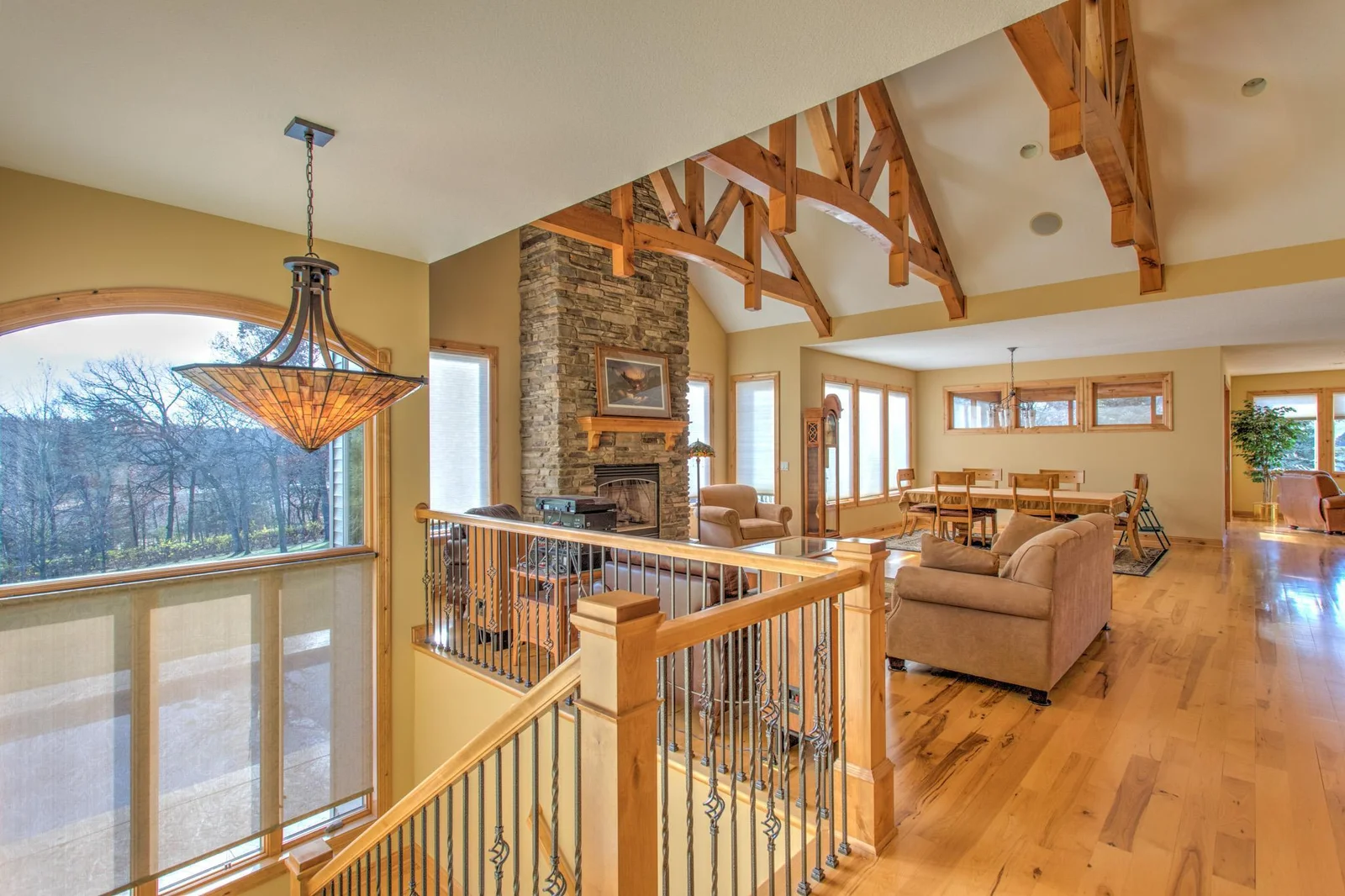 Solid Hickory floors and stunning Hickory & Alder woodwork throughout the home