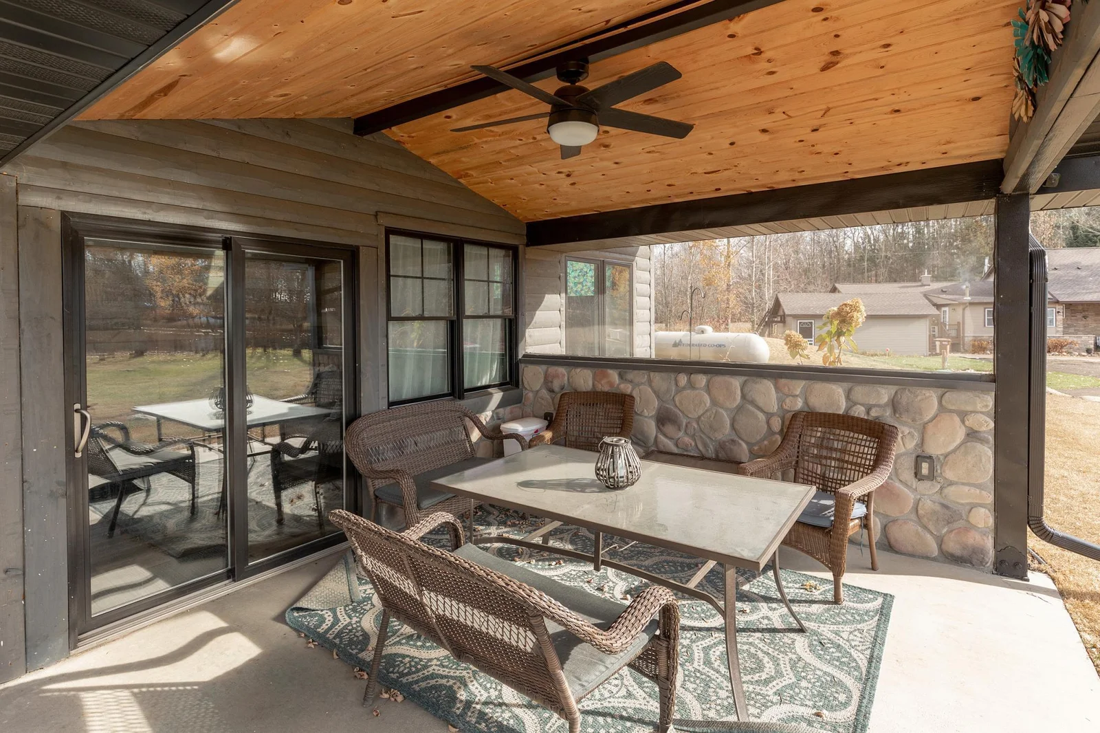 Attached gazebo.