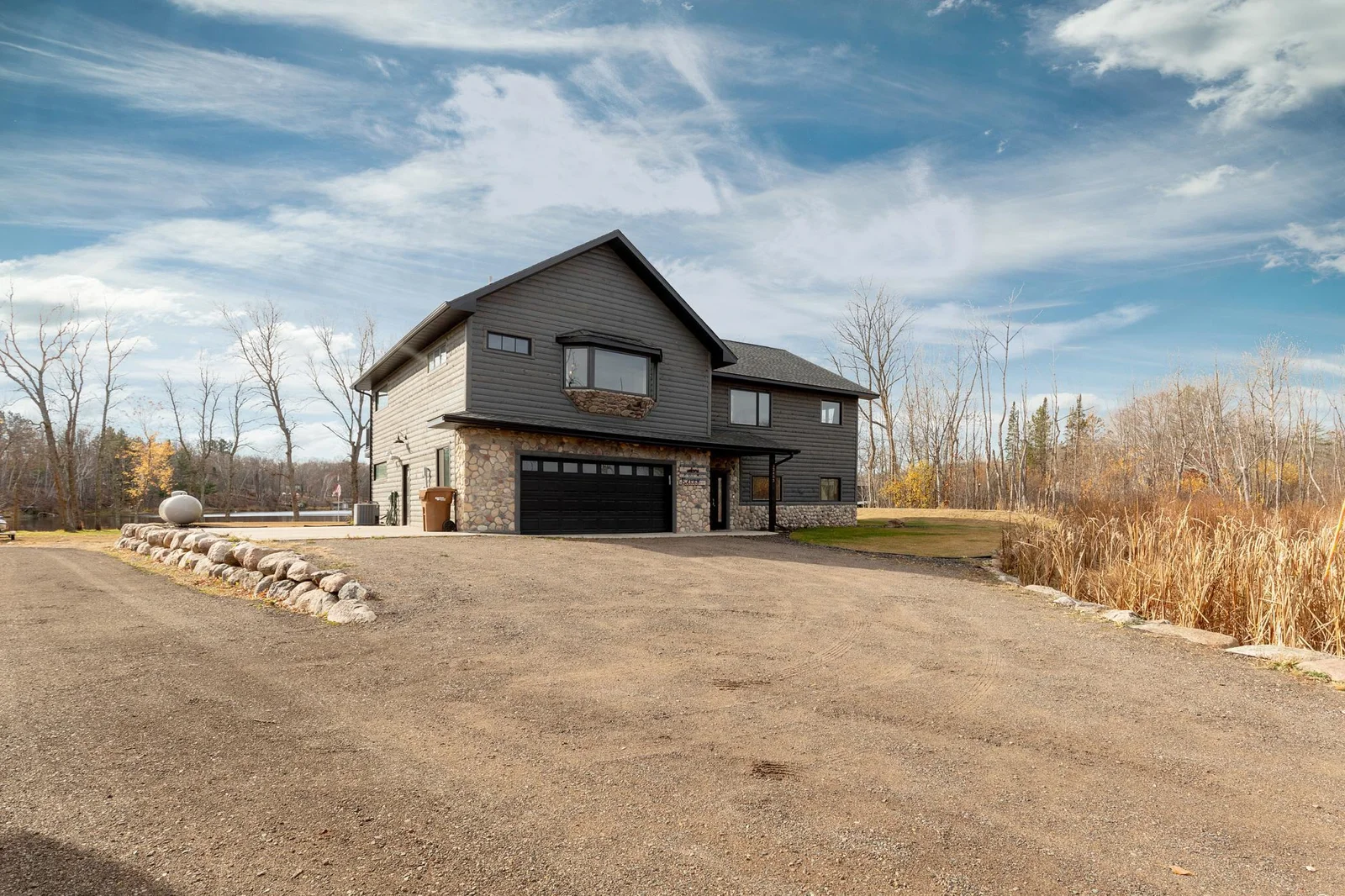 Large driveway with additional room for parking.