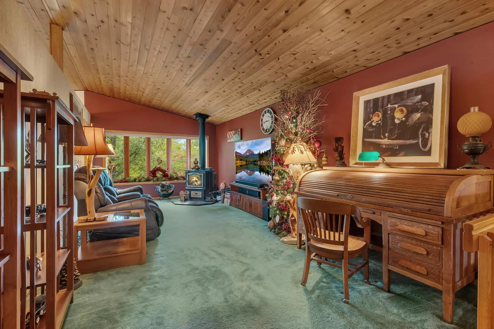 Cozy living space exudes comfort & charm