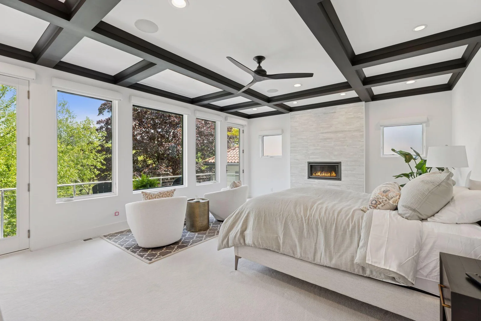Incredible primary suite with private deck overlooking Lake Harriet to the East
