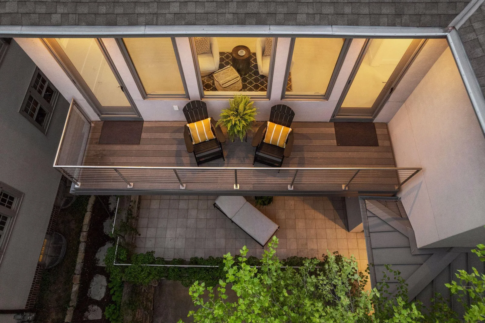 Primary suite private deck overlooking Lake Harriet
