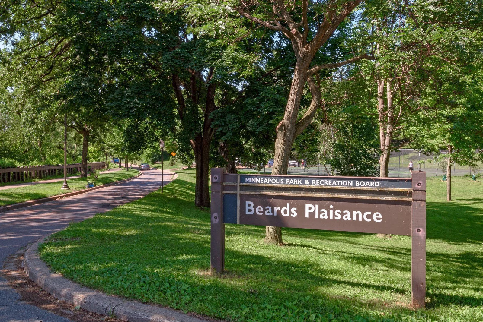 Beards Plaisance Park with playground, picnic area, pavilion, and tennis courts is directly across the street
