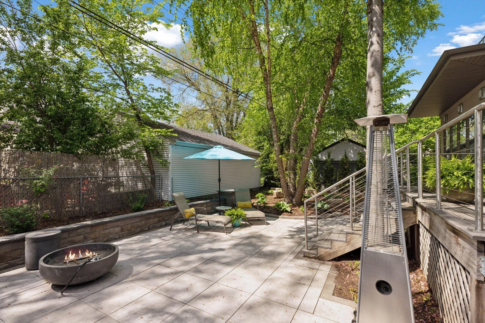 Private lower patio in back