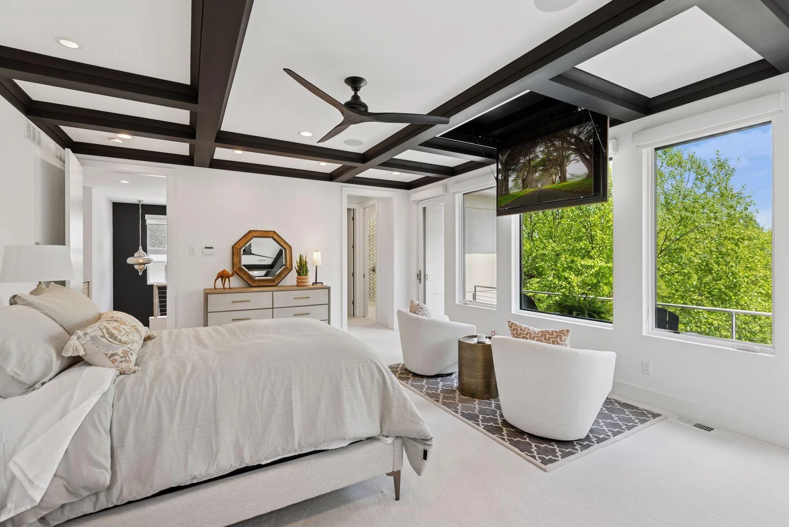 Primary suite with private deck overlooking Lake Harriet