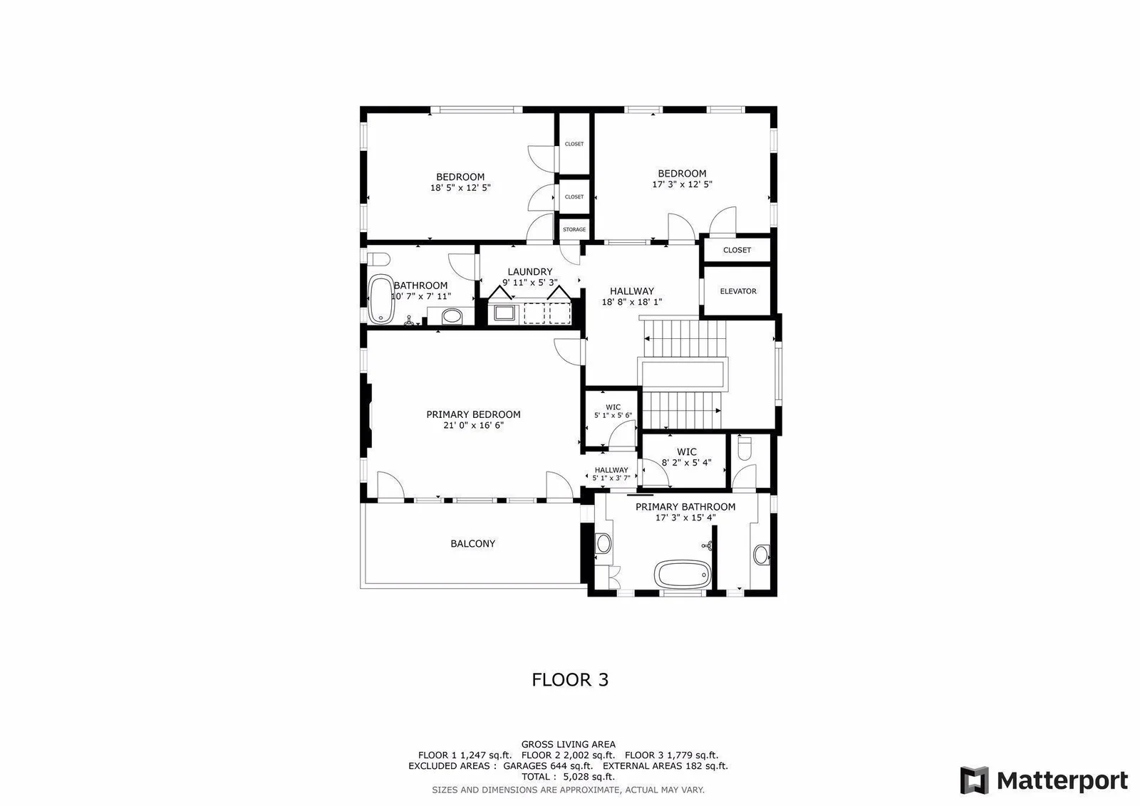 Upper level floor plan
