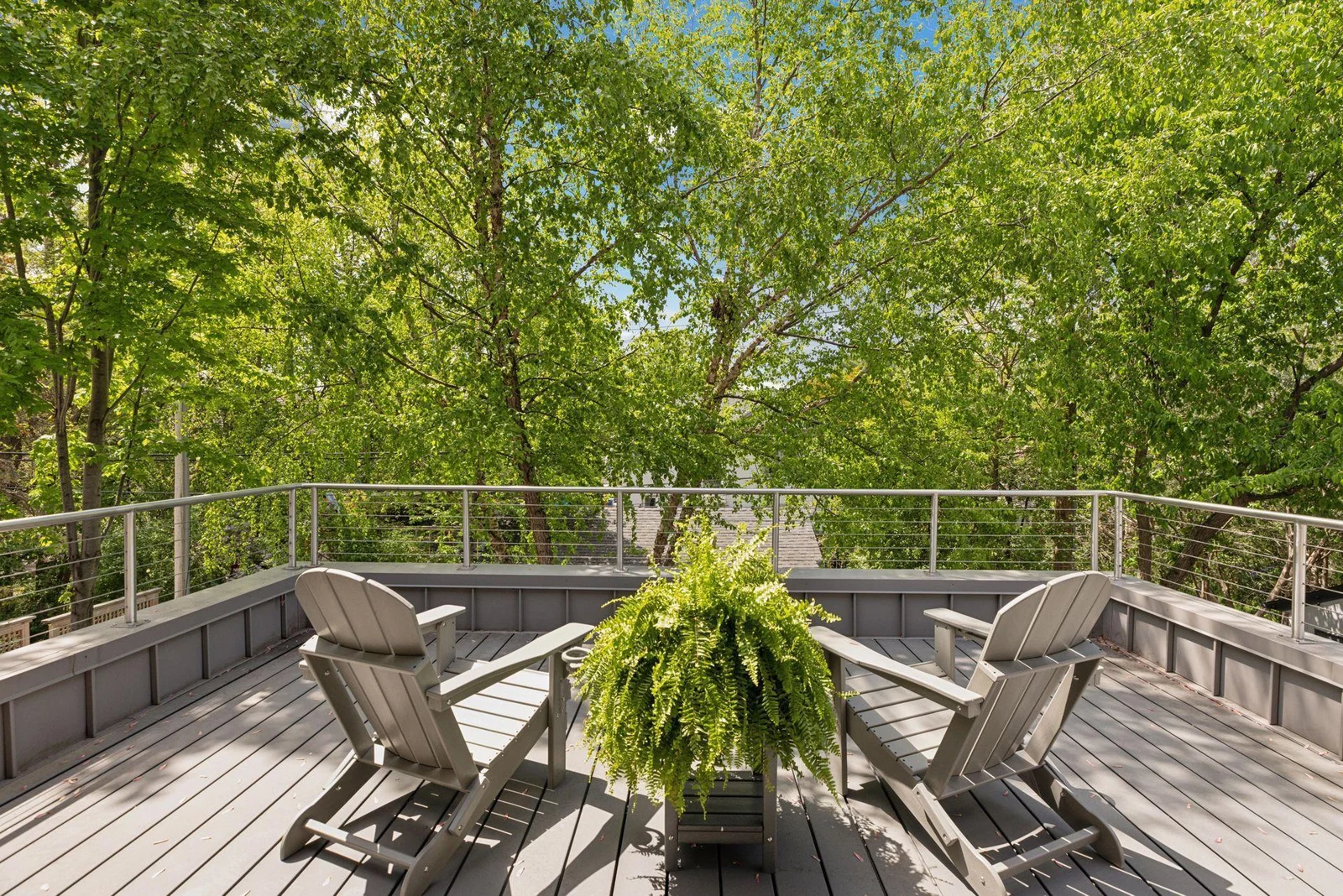 Huge private deck off of upper level bedroom or den