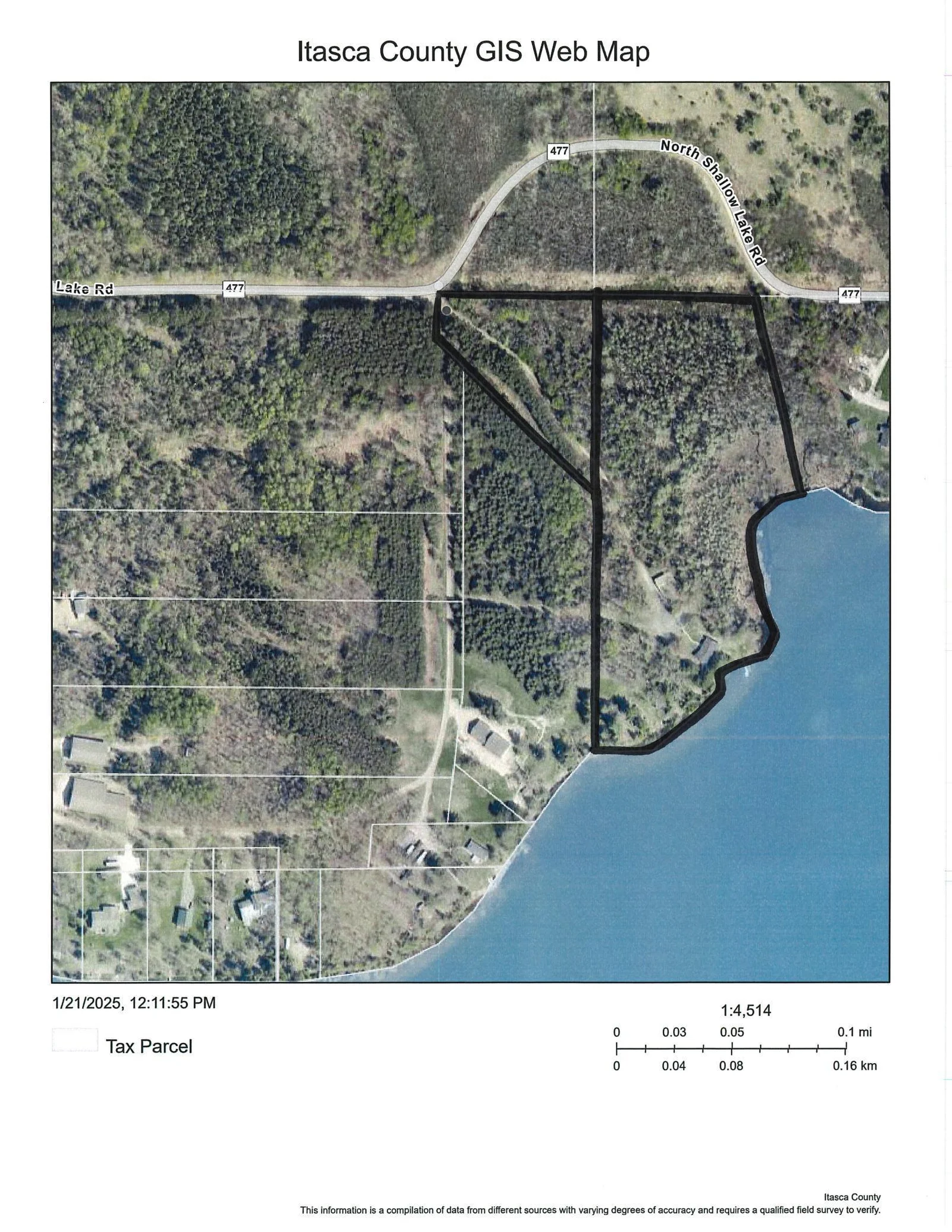 Aerial Map - Two parcels included with the sale of the property