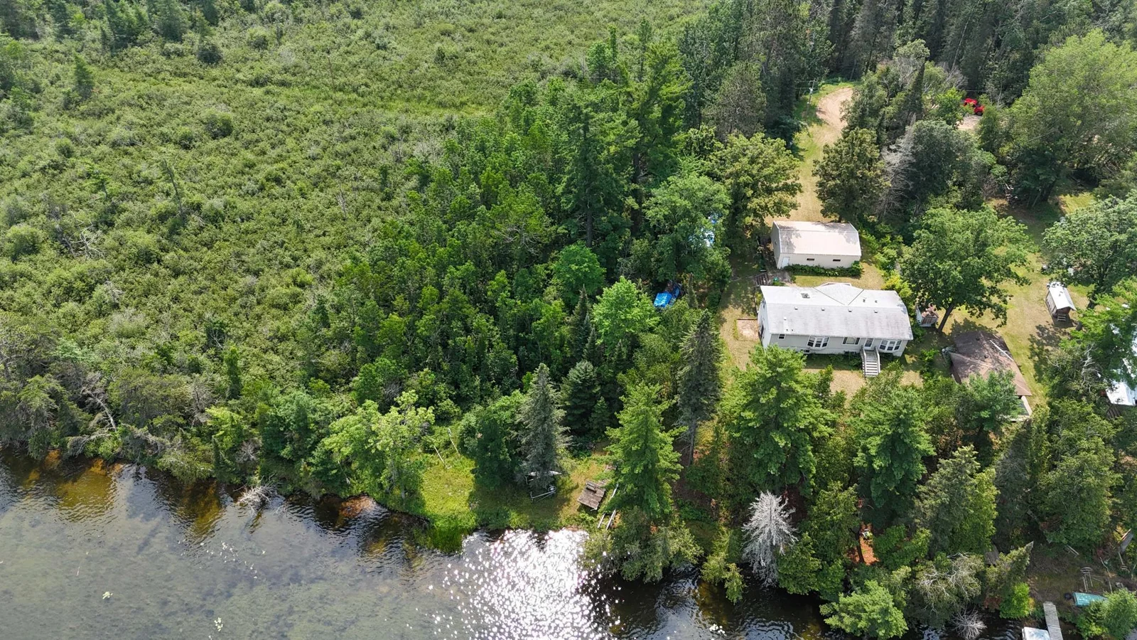 Aerial view of the property.