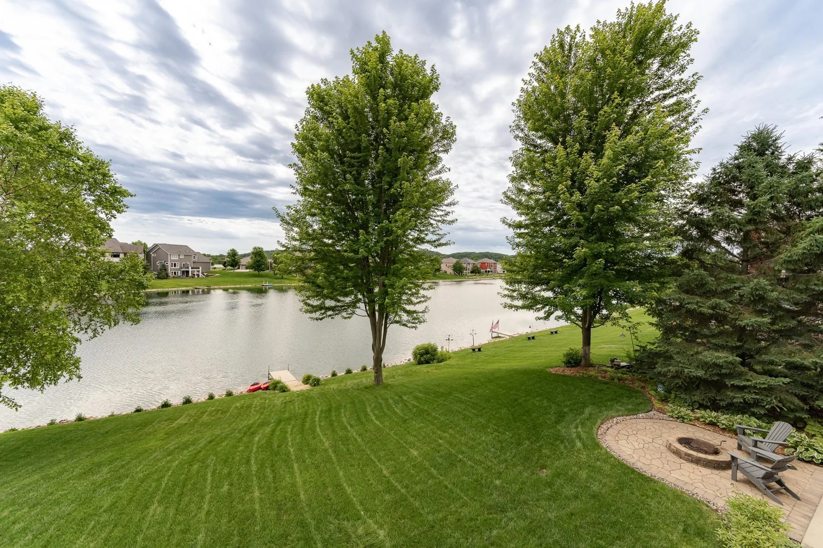 Large backyard on the water