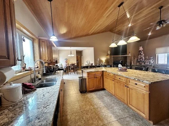 View from kitchen into dining room