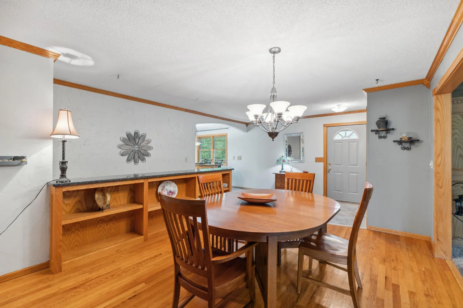Formal dining room is a great space for family dinners.