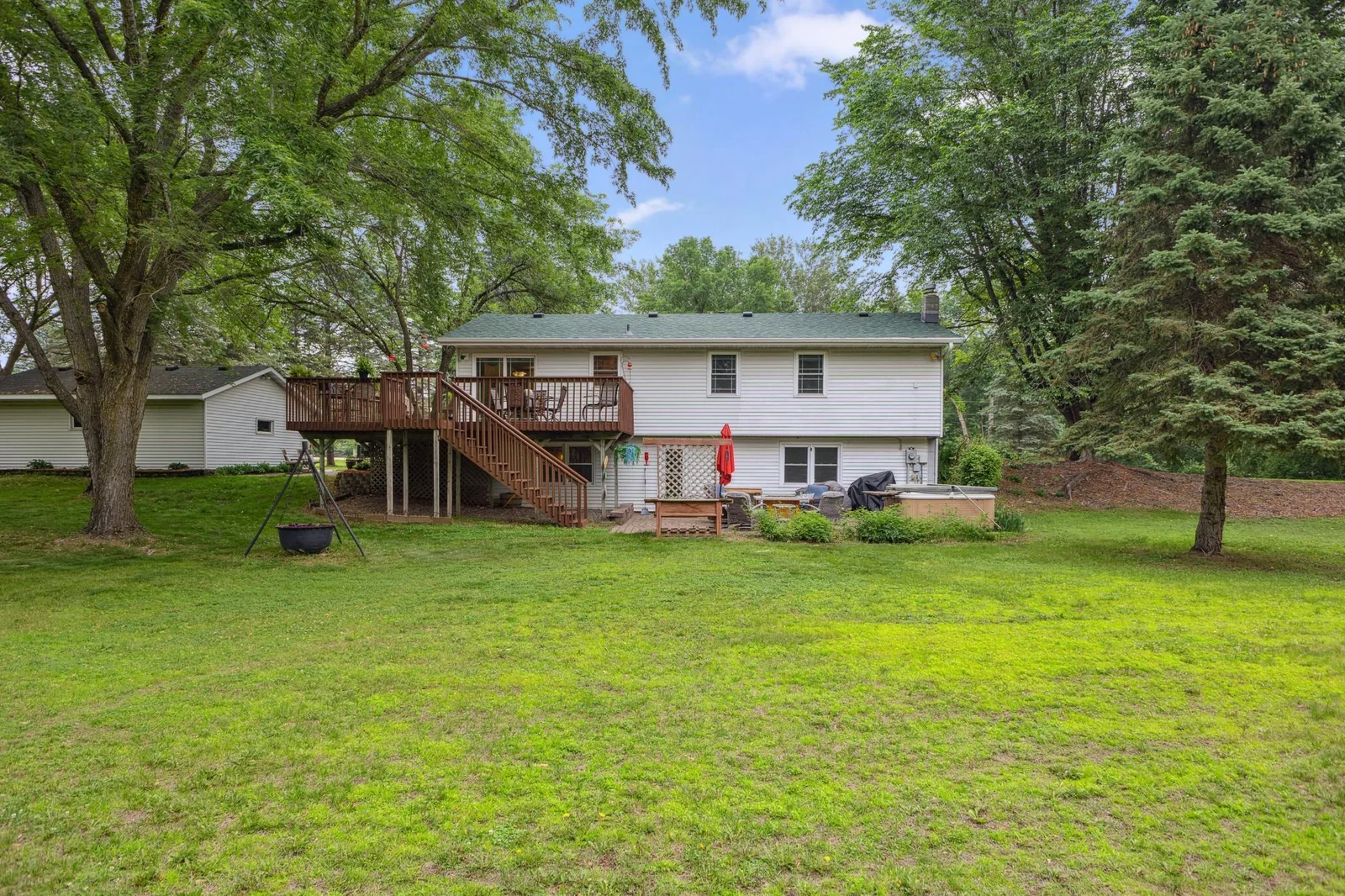 Walk out to back yard and patio.