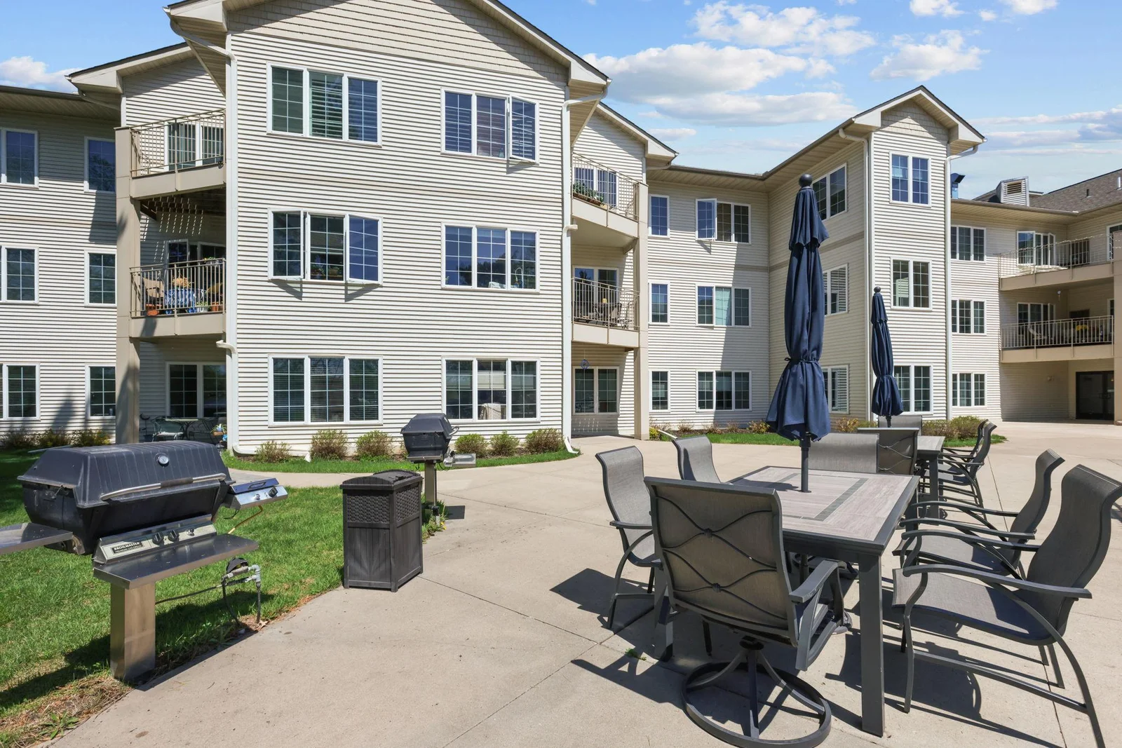 Grills to the left - outdoor seating
