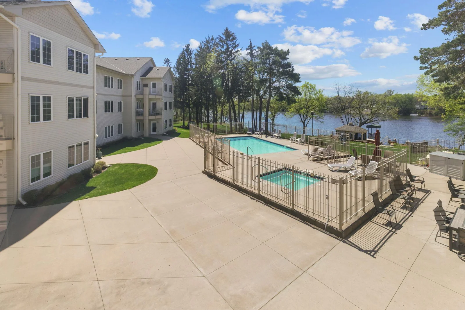 Pool and River View from Deck