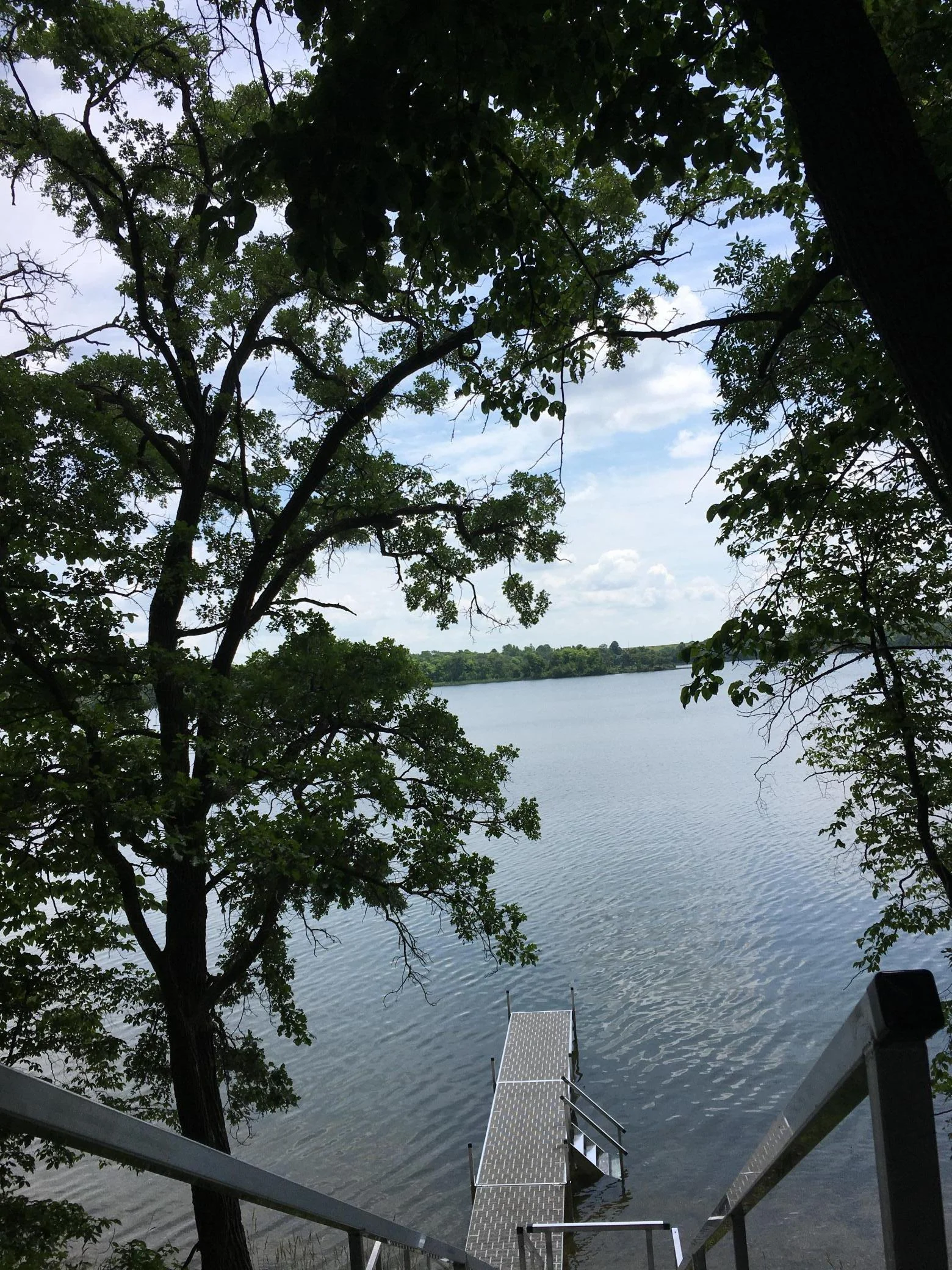 View from top of stairs to lake.JPG
