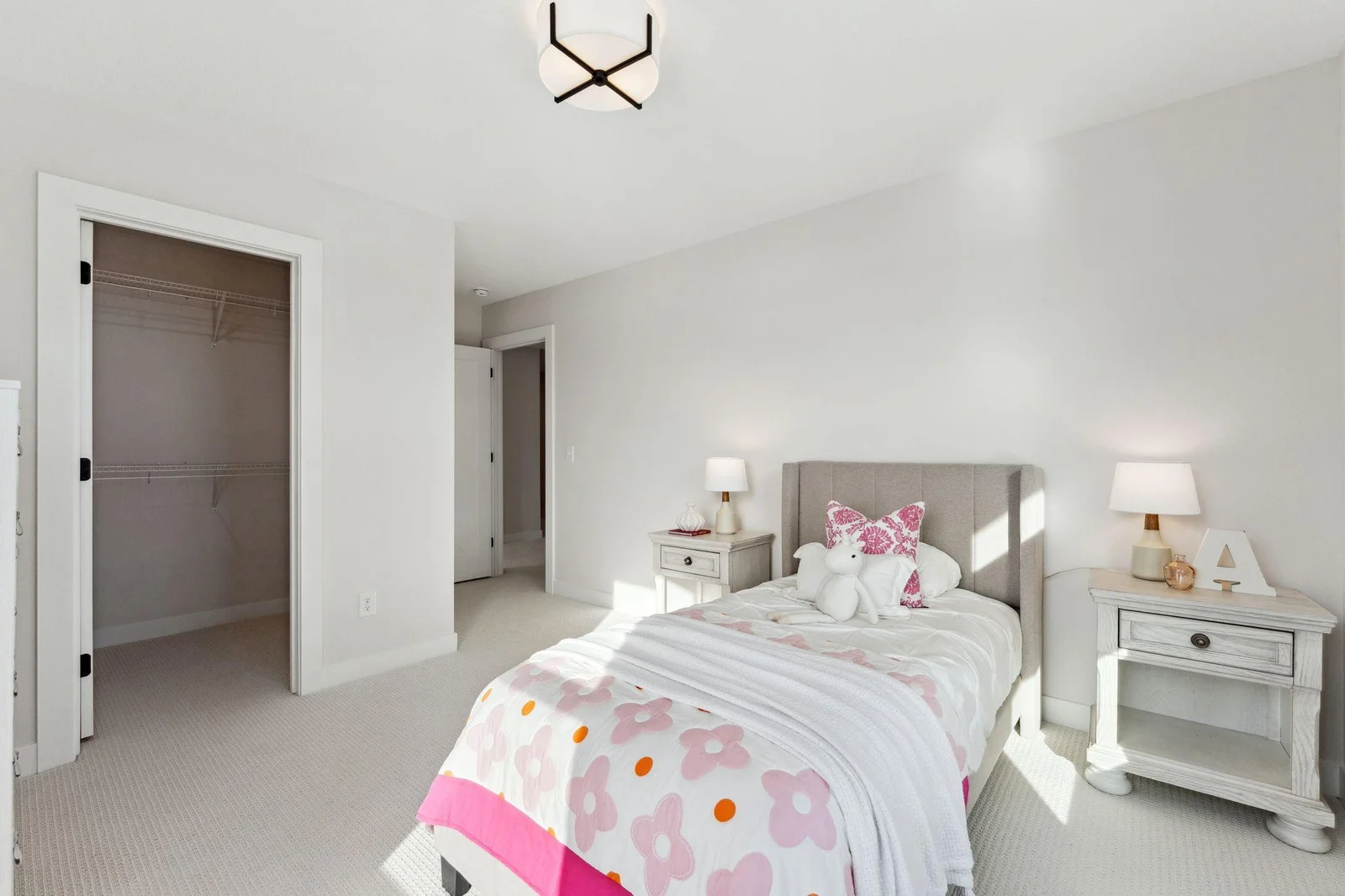 Bedroom with walk in closet