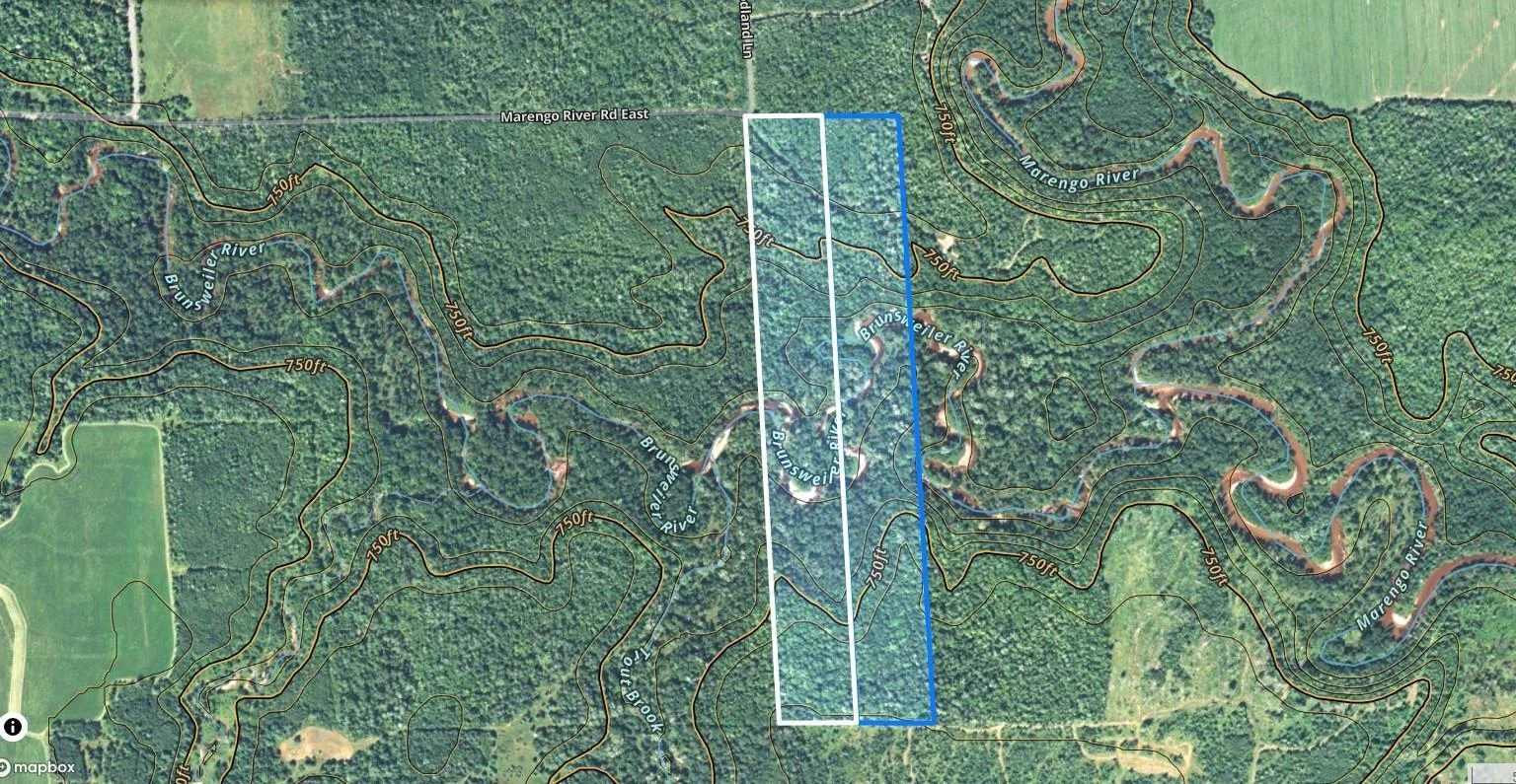The 20 acre parcel in blue is for sale also.