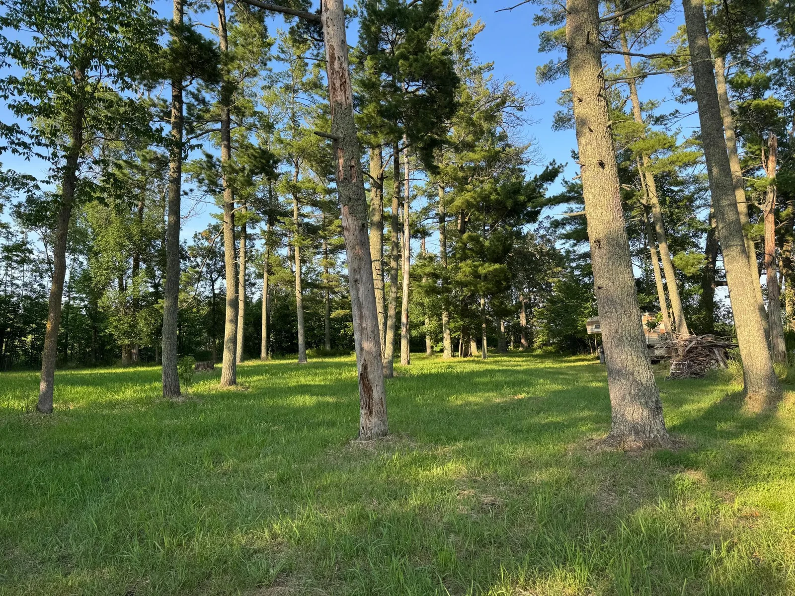 Beautiful area at the waters edge to camp or enjoy summer games.    Lots of room to pull in those campers.