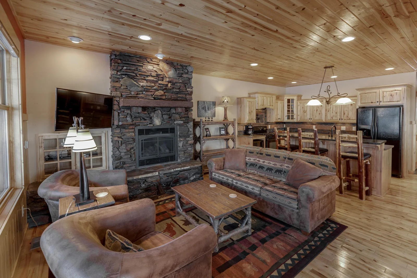 Stone Gas Fireplace